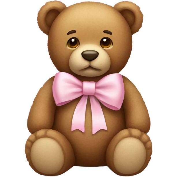 Teddy bear with light pink bow  emoji