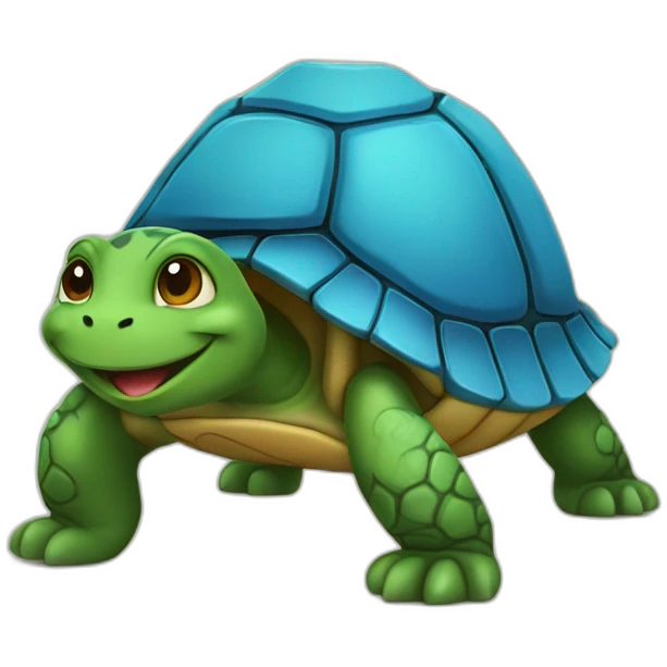 un chat sur une tortue emoji