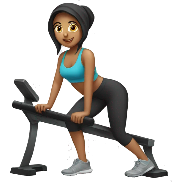 Girl arab doing workout  emoji
