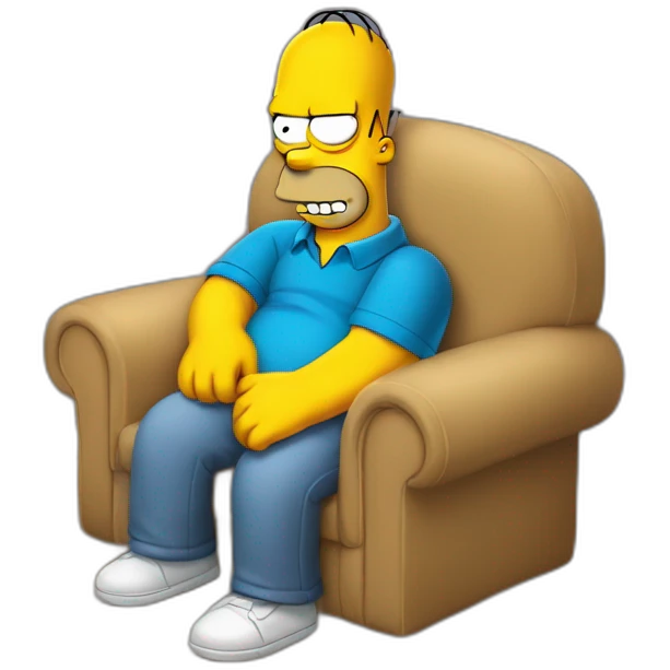 Homer simpson sitting on a couch emoji