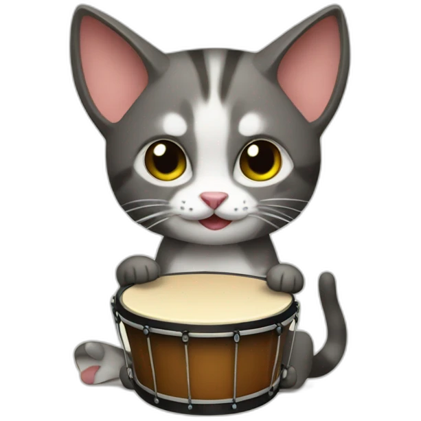Cat with a bongo emoji