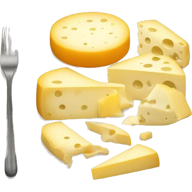 different cheeses with hidden faces on a plate emoji