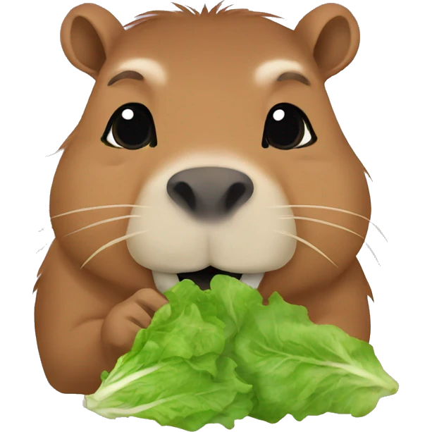 Capybara eating lettuce emoji