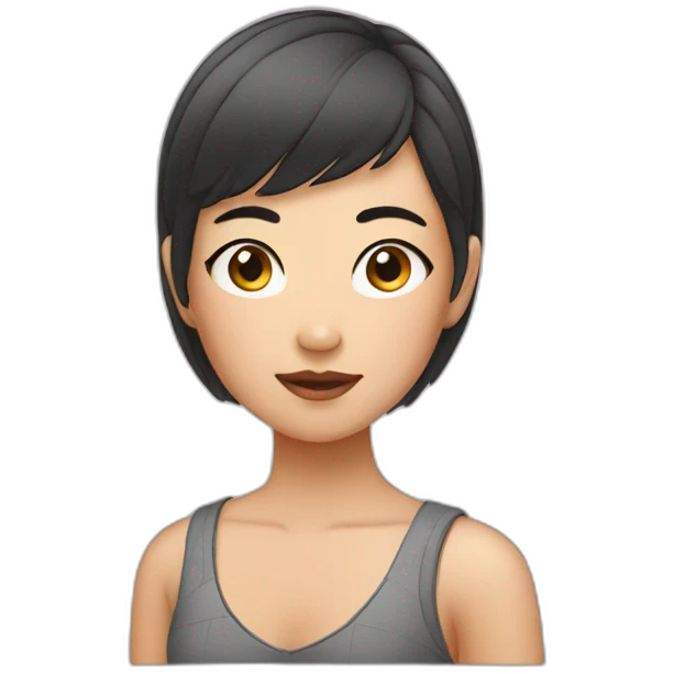 Buzz cut Asian girl emoji