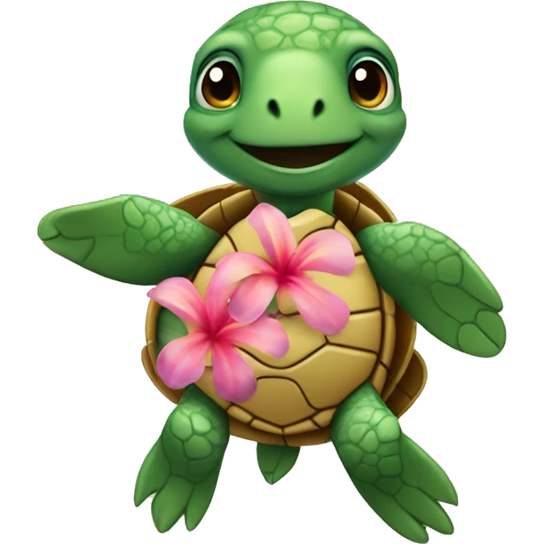 Sea turtle wearing a lei’ emoji