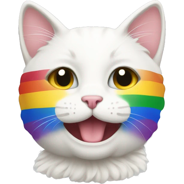 White cat lgbt+ flag  emoji