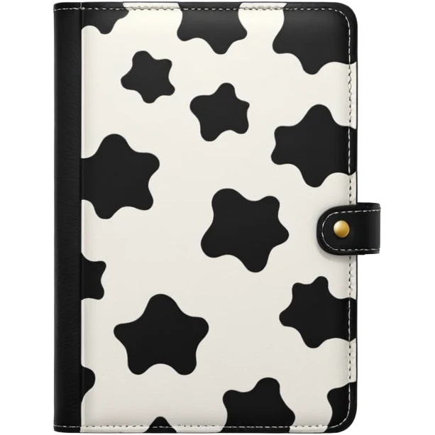 Cow print journal emoji
