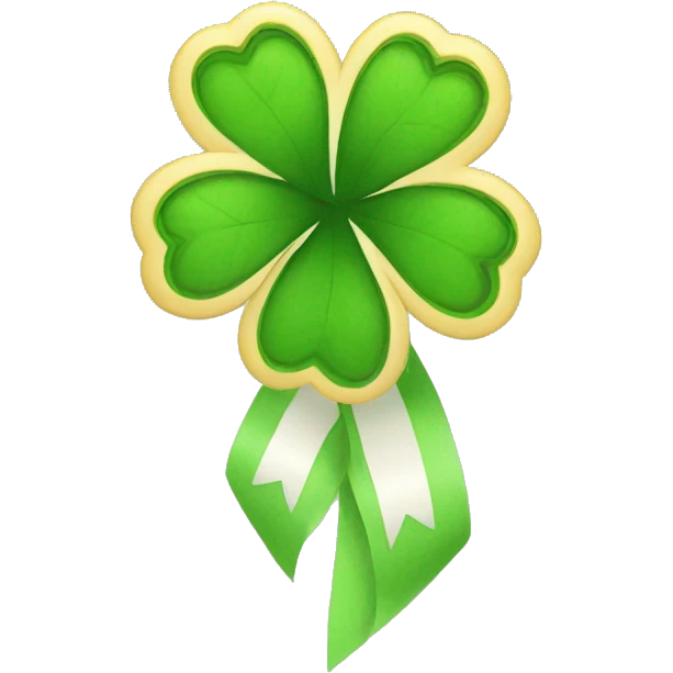 Clover with a ribbon  emoji