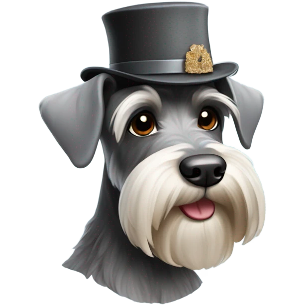 schnauzer wearing hat emoji