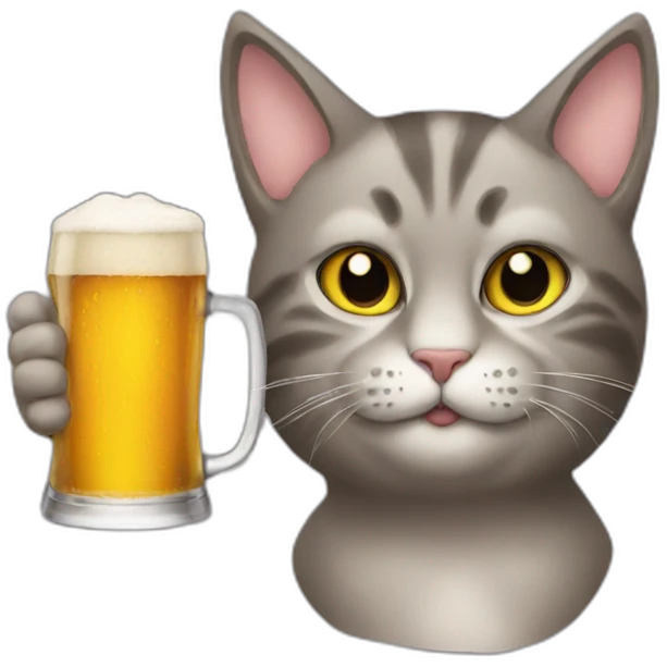cat drinking beer emoji