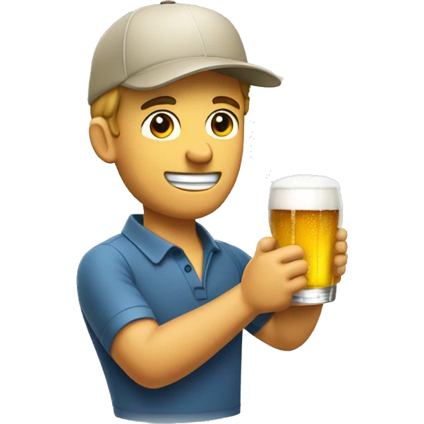Golfeur qui boit une bière  emoji