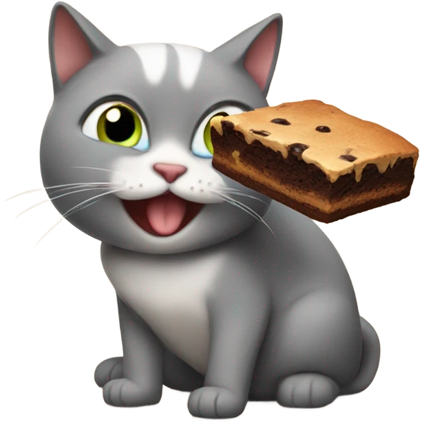 Farting cat eating a brownie  emoji