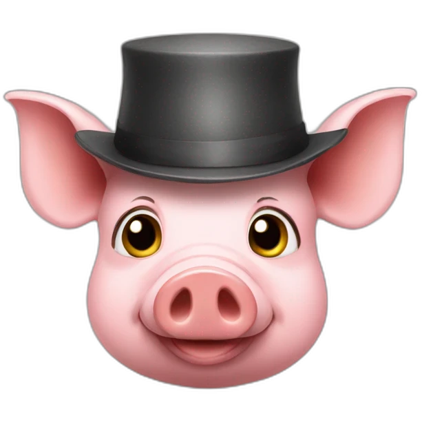 pig with a hat emoji