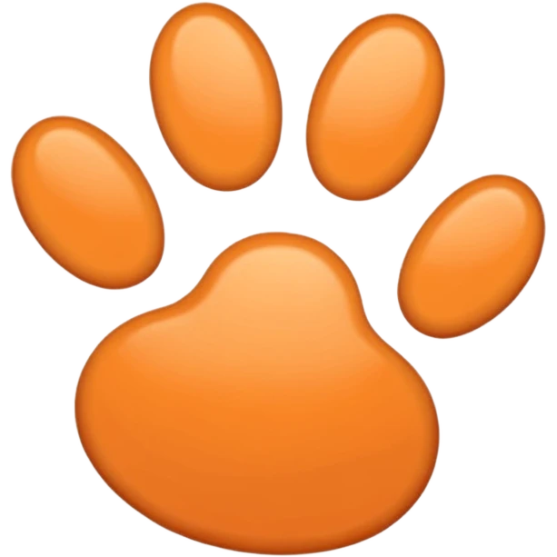 a light pastel orange pawprint emoji