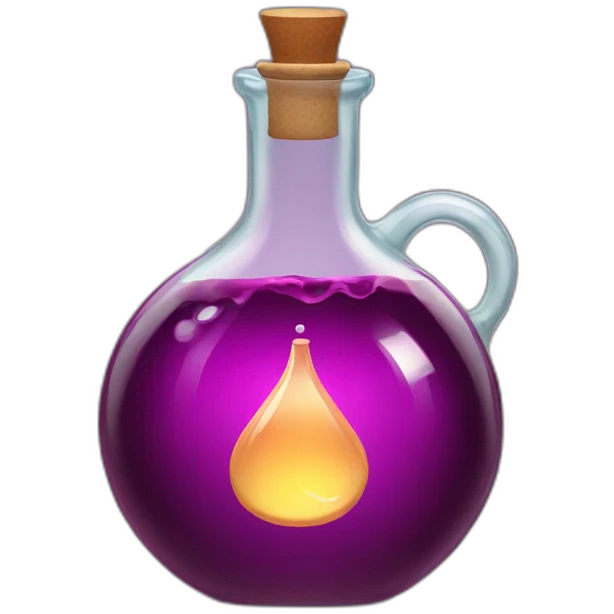 A flask with a magic potion emoji