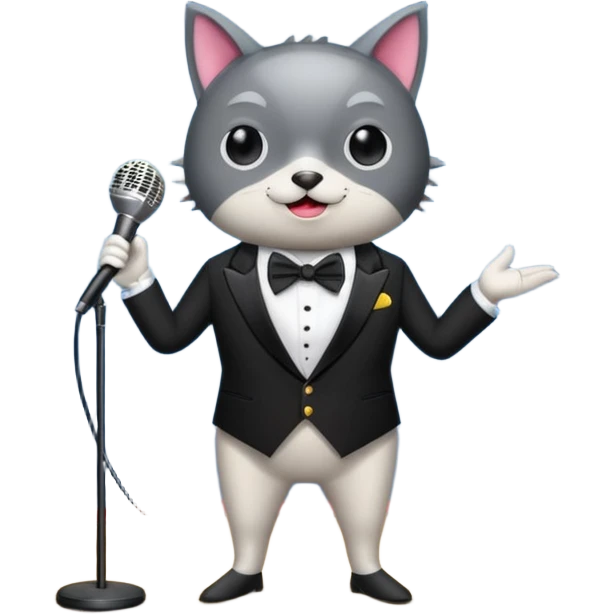 Tuna hosting a comedy show  emoji