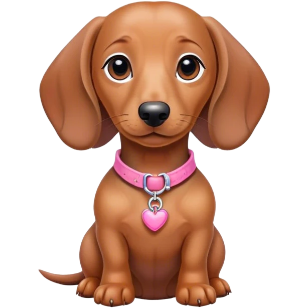Doxy dachshund adorable with pink accessories  emoji