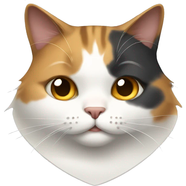Fat calico cat with a shield  emoji