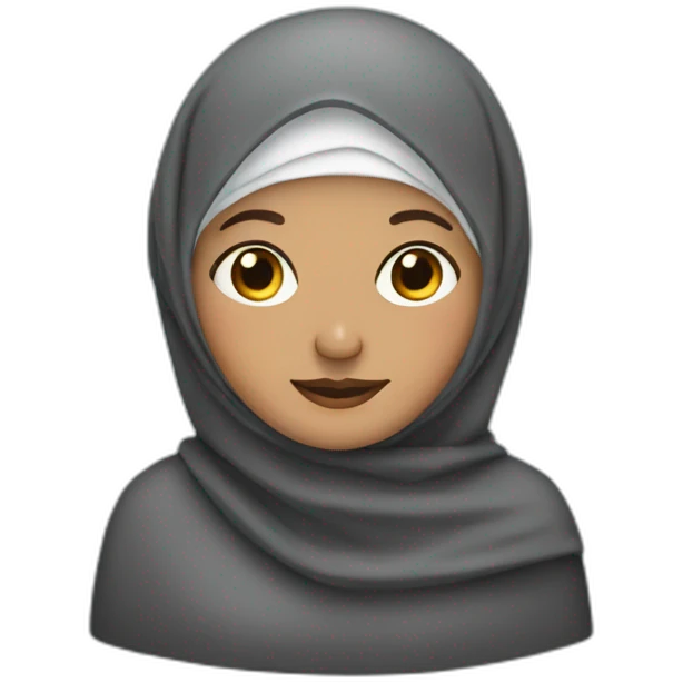 grandma in a hijab and mostash emoji