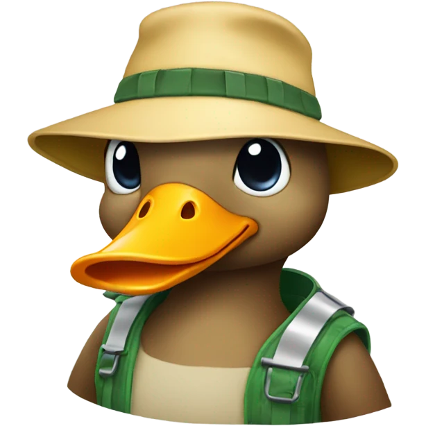 Duck with a bucket hat emoji