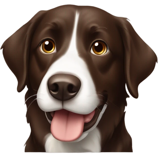 Chocolate lab playing with boarder collie  emoji