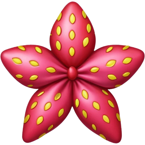 A strawberry star with a bow emoji