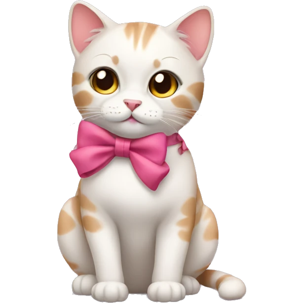 Cute cat with bow emoji