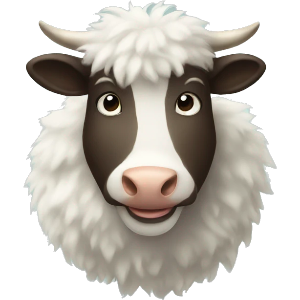 fluffy cow emoji