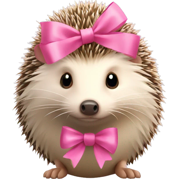 Hedgehog with pink bow emoji