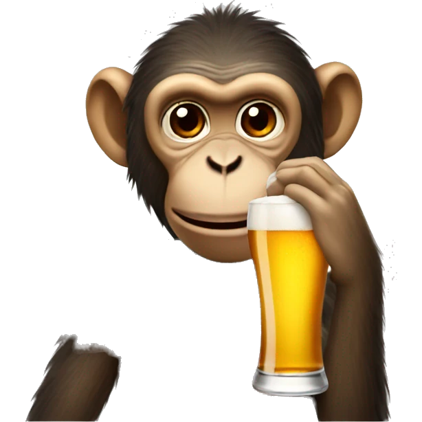 Monkey drinking beer emoji