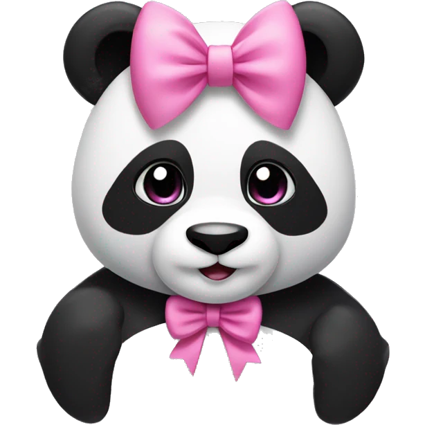 panda with a pink bow emoji
