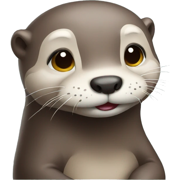 a cute thinking otter emoji