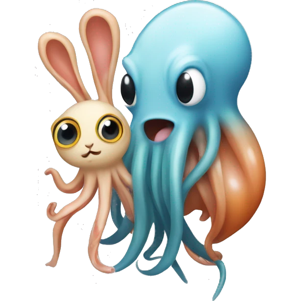 squid holds a rabbit emoji