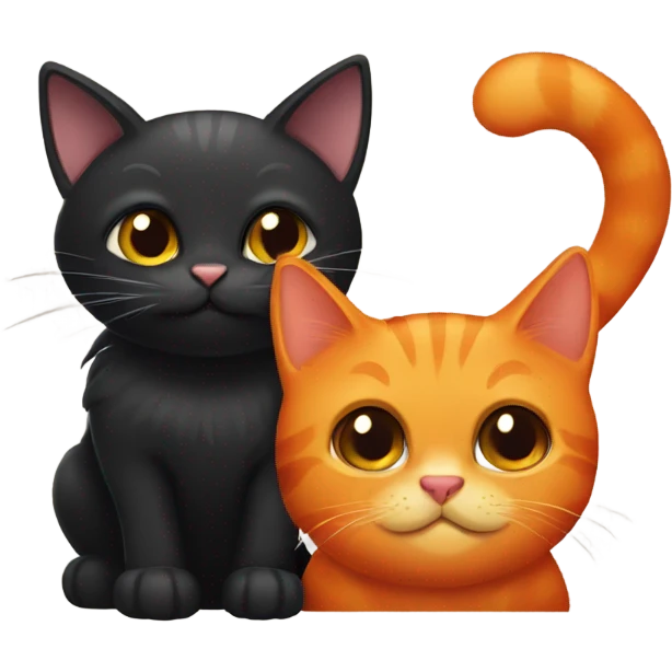 Black cat and orange cat emoji