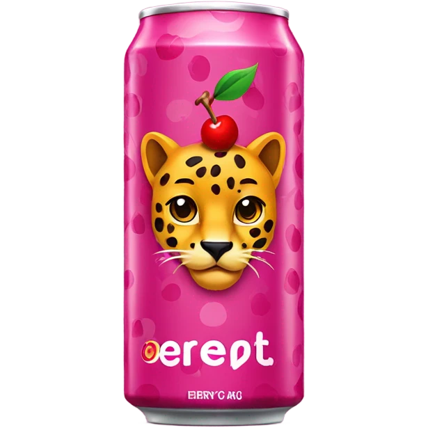 Cherry cheetah Energy Drink can emoji