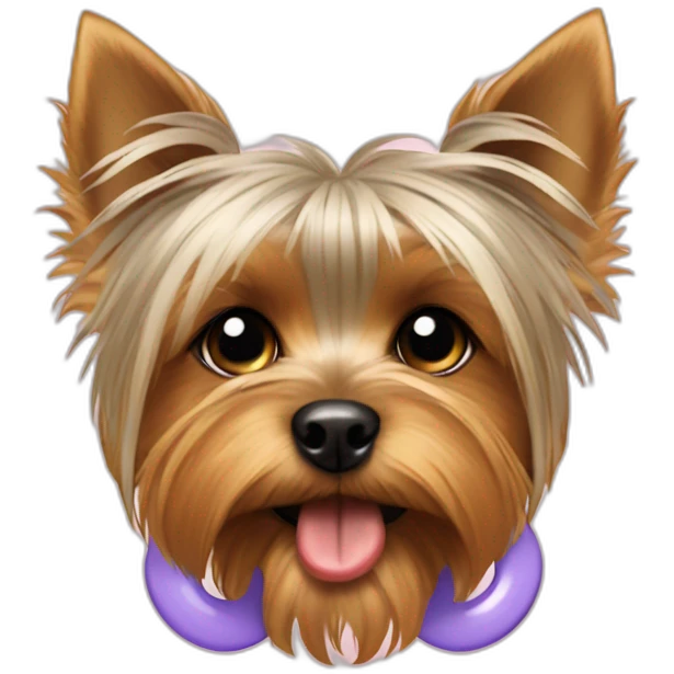 Yorkshire terrier with pacifier emoji