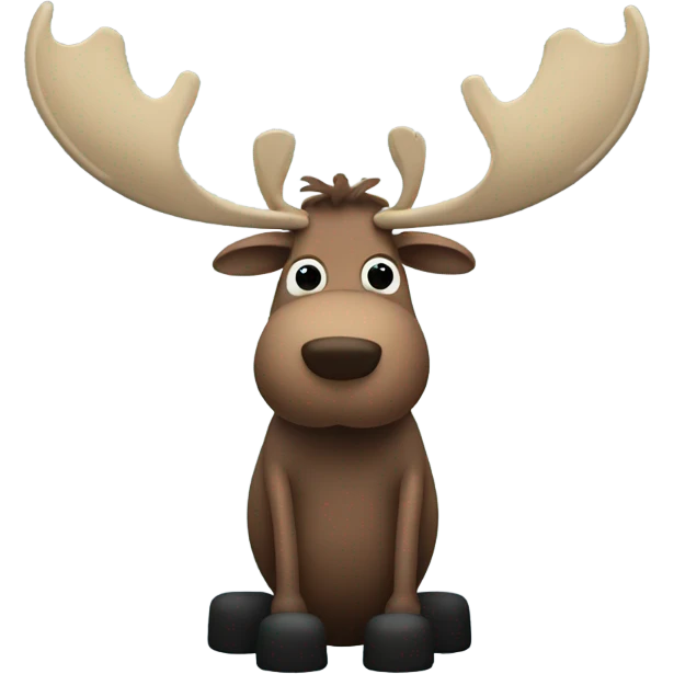 Moose with tire rims instead of legs emoji