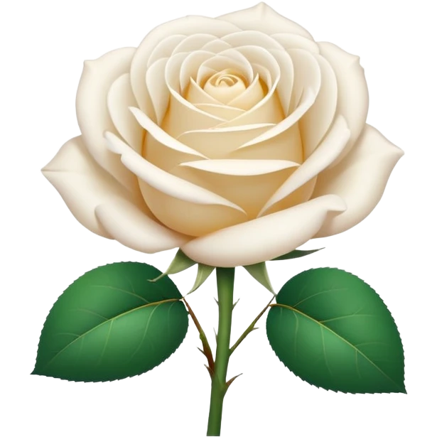 A white rose emoji in iOS emoji style, clean and smooth vector illustration, soft lighting, subtle gradients, minimal and cute, centered, transparent background, high clarity, no outline, no text
 emoji
