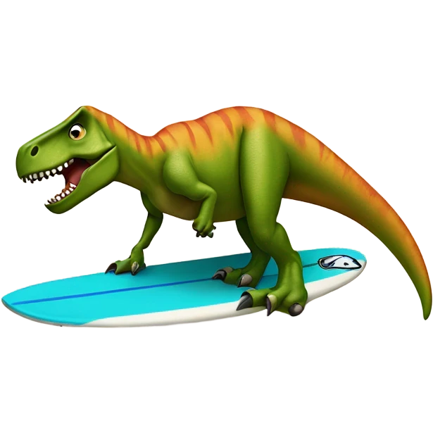 T-Rex and a surfboard emoji