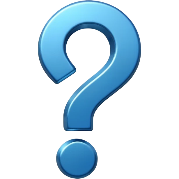 a blue question mark emoji