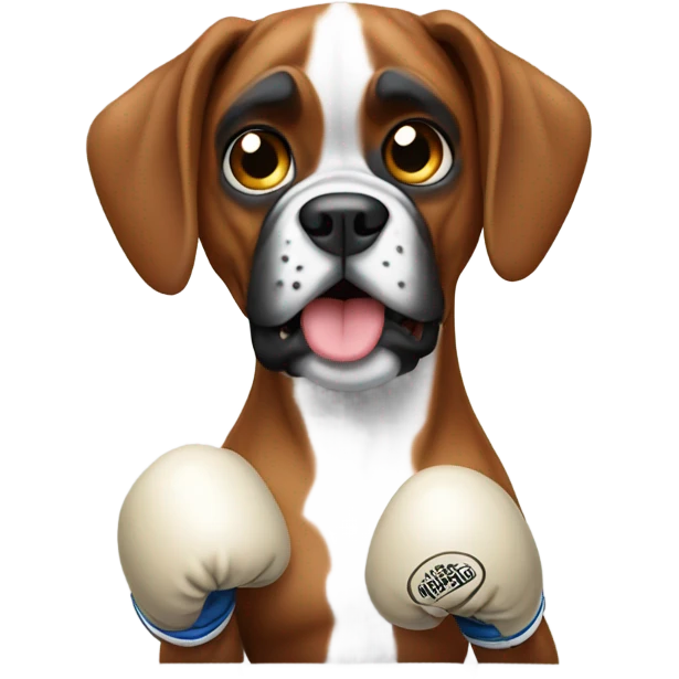 boxer dog witn boxing gloves  emoji