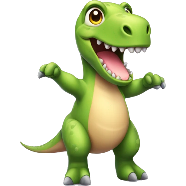 Cute dinosaur with topcoat emoji