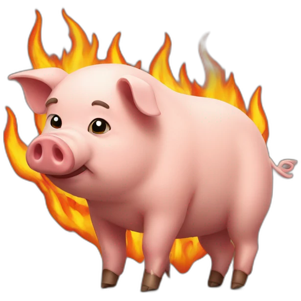 Pig-in-fire emoji