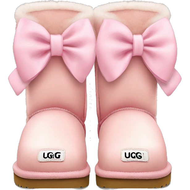 Light pink UGG boots with bow emoji