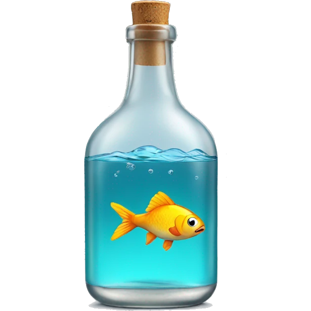 Fish in a alcohol bottle  emoji