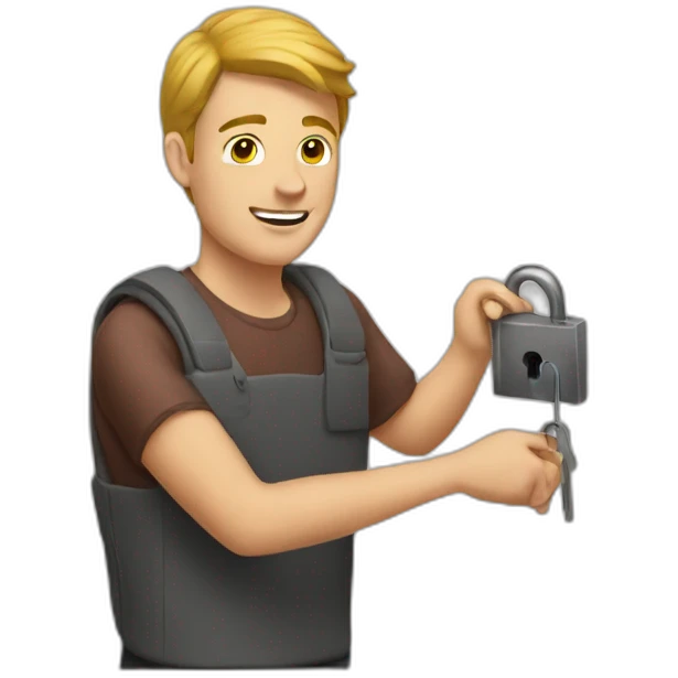 guy picking lock emoji