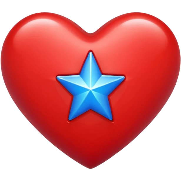 A red heart with a blue star inside emoji