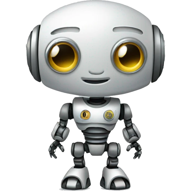 Cute robot with dollar coin eyes emoji