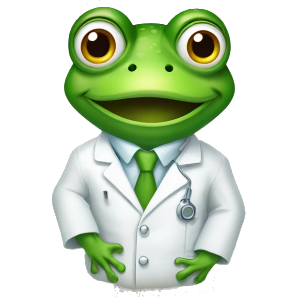 Frog in a lab coat  emoji