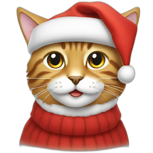 santa cat emoji